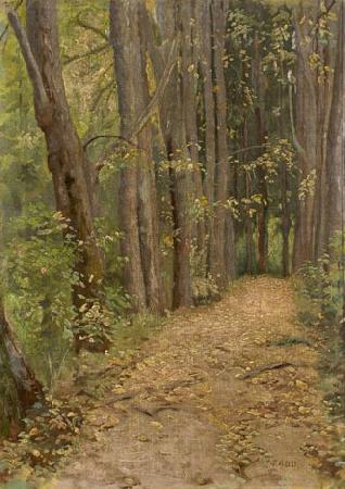 Paul Raud a road in park oil painting picture